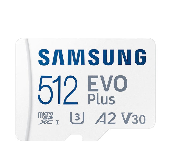 512 GB Samsung EVO Plus SDXC Micro SD 4K -minneskort