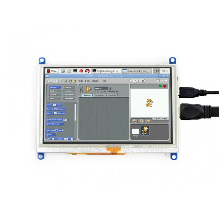 800x480p 5 tums HDMI kapacitiv pekskärm LCD med HDMI och USB -kabel