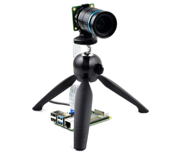 Bärbart ministativ med 360 graders rotation fungerar med Raspberry Pi HQ -kamera