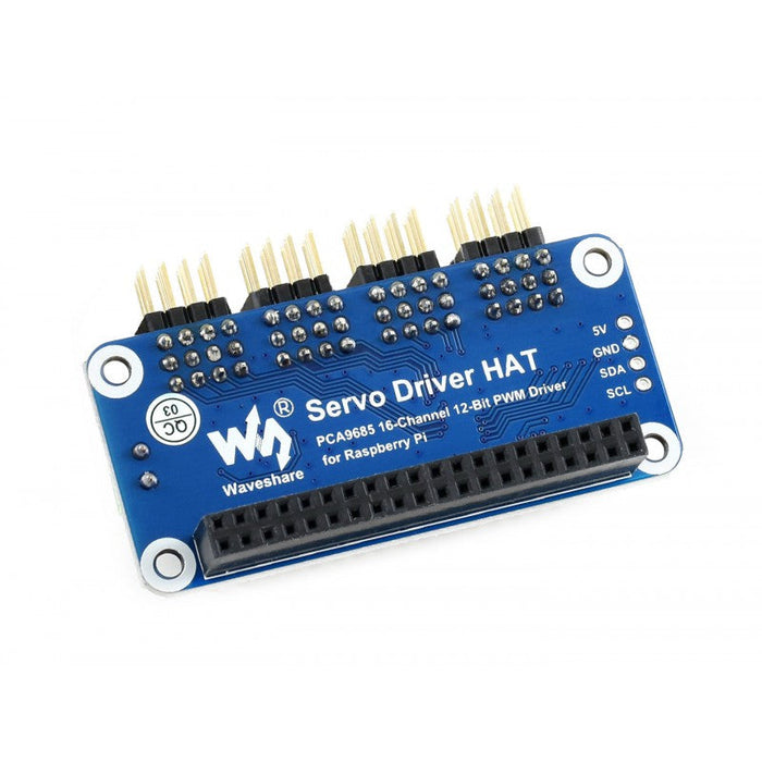 Servo Driver HAT for Raspberry Pi PCA9685 12-Bit 16-Channel Right-Angled Pins I2C